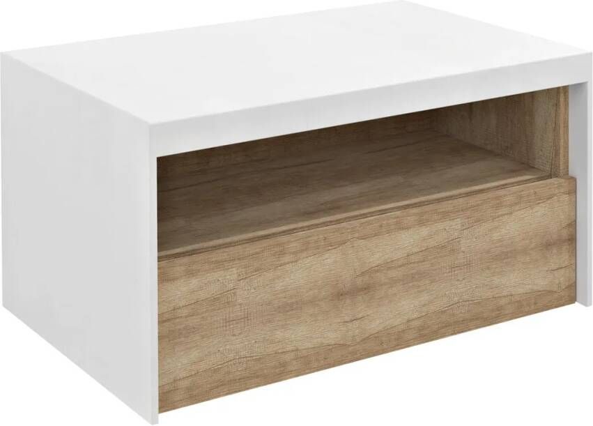 Sapho Viera wastafelonderkast eiken mat wit 80x44x50cm