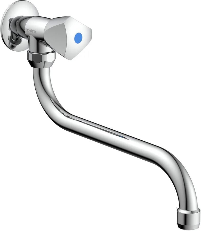 Schutte Koudwaterkraan Wastafel Schütte Carneo voor Muurbevestiging met Zwaaibare Uitloop Chroom