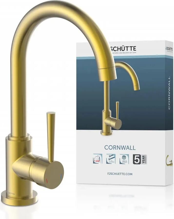 Schütte SCH??TTE Keukenmengkraan met ronde uitloop CORNWALL matgoud - Foto 2