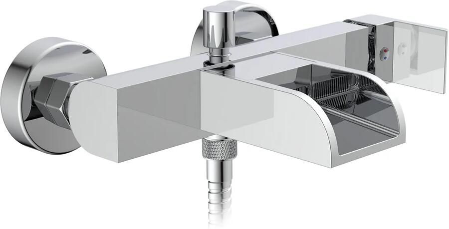 Schutte Badkraan Opbouw Schütte Idrovia Watervaluitloop Mengkraan Hart-op-Hart 15 cm Chroom - Foto 2