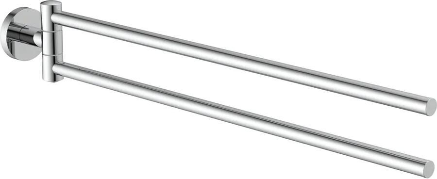 Schutte London draaibare handdoekhouder met twee armen chroom