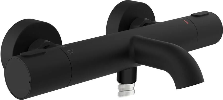 Schutte Los angeles thermostatische badkraan zwart mat