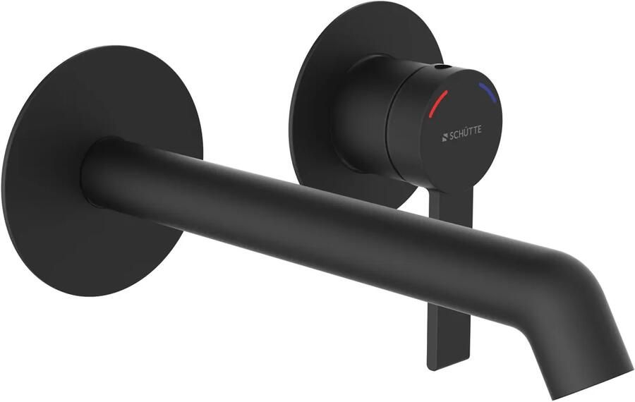 Schutte Los angeles wastafelkraan wandmontage zwart mat