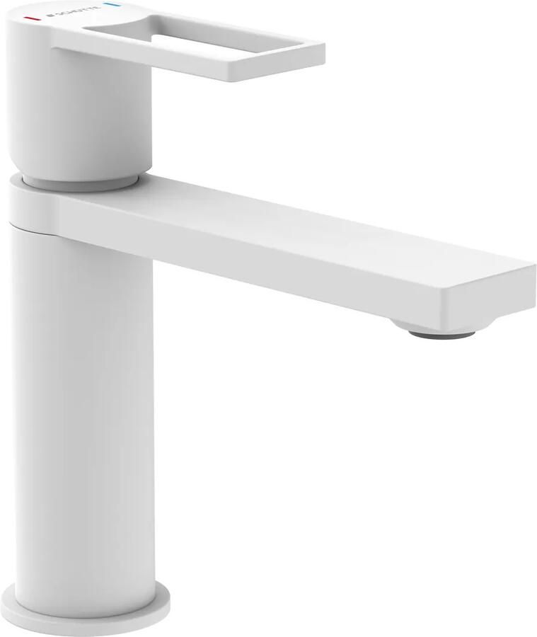 Schutte Manhattan wastafelkraan met lange uitloop wit mat