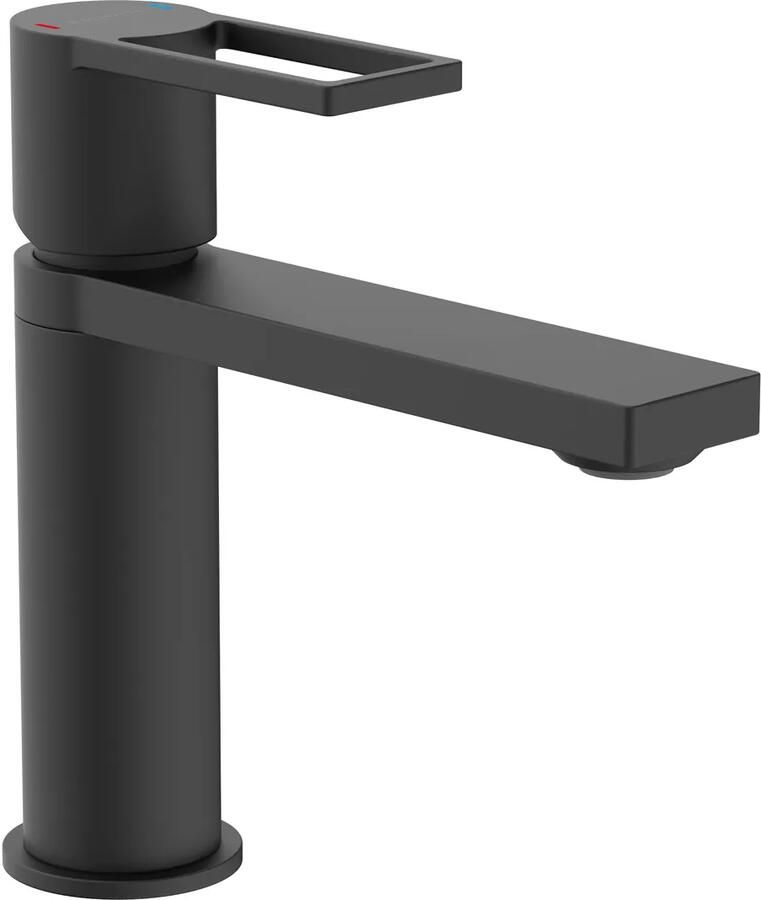 Schutte Manhattan wastafelkraan met lange uitloop zwart mat