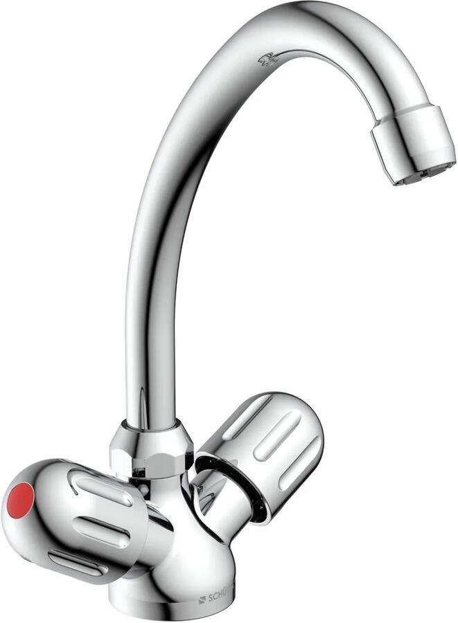 Schütte Keukenkraan Tweegreepskraan Schutte Peruzzi Lage Druk en Draaibare Uitloop Chroom - Foto 2