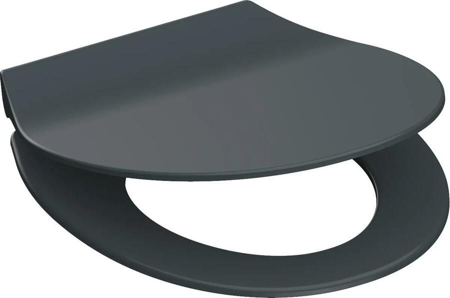 Schütte Toiletzitting Schutte Slim Anthrazit Duroplast Ultra Dun Met Soft Close En Quick Release Antraciet