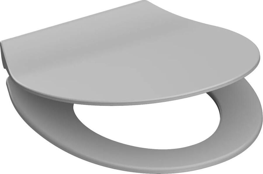 Schütte Toiletzitting Schutte Slim Grey Duroplast Ultra Dun Met Soft Close en Quick Release Gelakt Grijs