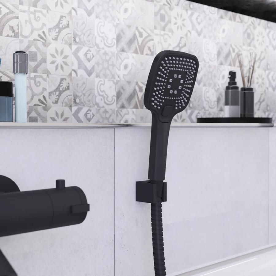 Schutte Ravenna handdouche vierkant zwart mat - Foto 2