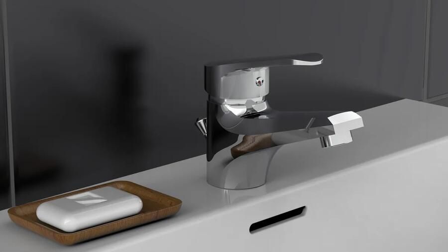 Schutte Wastafelkraan Schütte Tessa Eéngreepsmengkraan Geluidloos Chroom - Foto 2