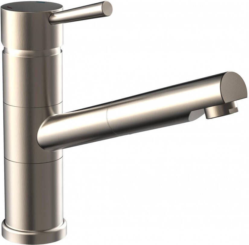 Schutte UNICORN ééngreepsmengkraan keuken met uittrekbare uitloop RVS-look