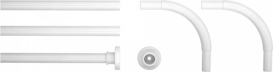 Sealskin Douchegordijnstang Combi set. Ø 20 mm Aluminium Wit voor 90x90. 90x90x90 of 80x170 cm 275559010
