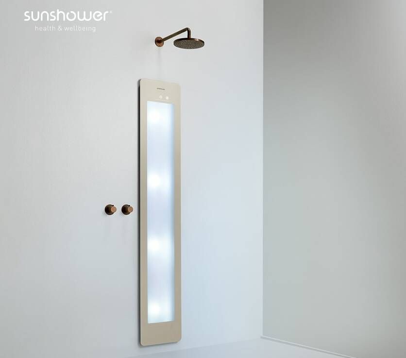 Sunshower Round Plus Large Sand White infraroodlamp en UV 33x185x10cm