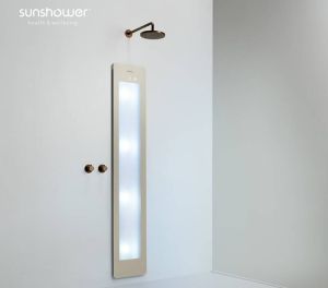 Sunshower Round Plus Large Sand White infraroodlamp en UV 33x185x10cm