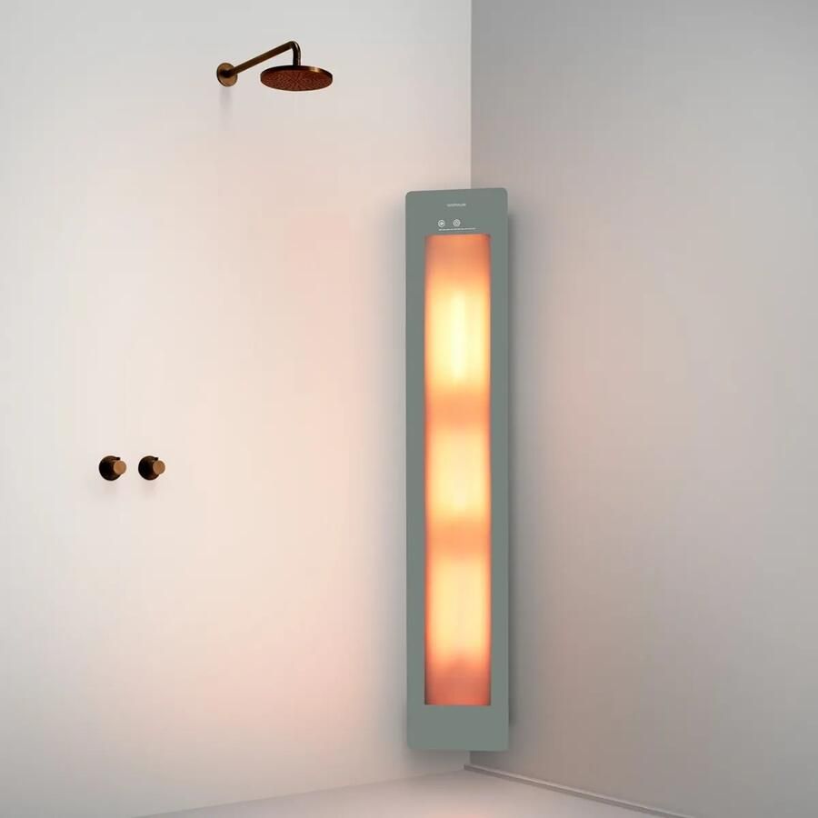 Sunshower Round One Large Organic Grey infraroodlamp 33x185x10cm hoekopbouw