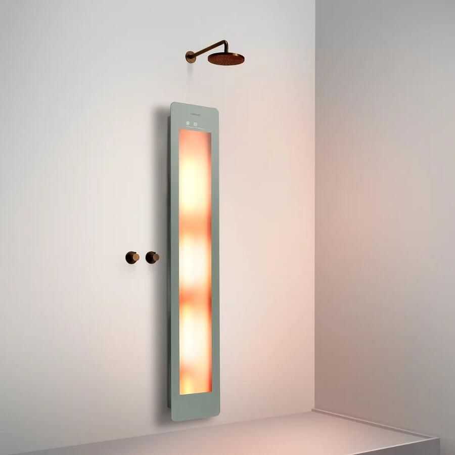 Sunshower Round One Large Organic Grey infraroodlamp 33x185x10cm opbouw