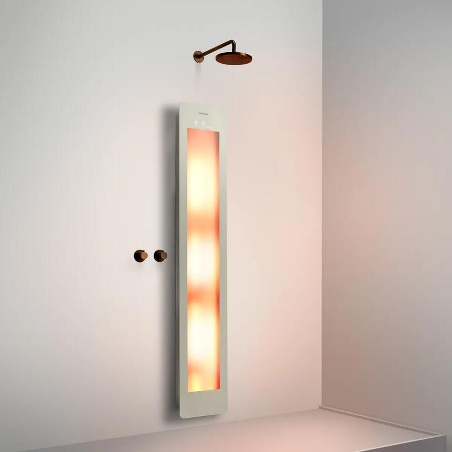 Sunshower Round One Large Sand White infraroodlamp 33x185x10cm opbouw