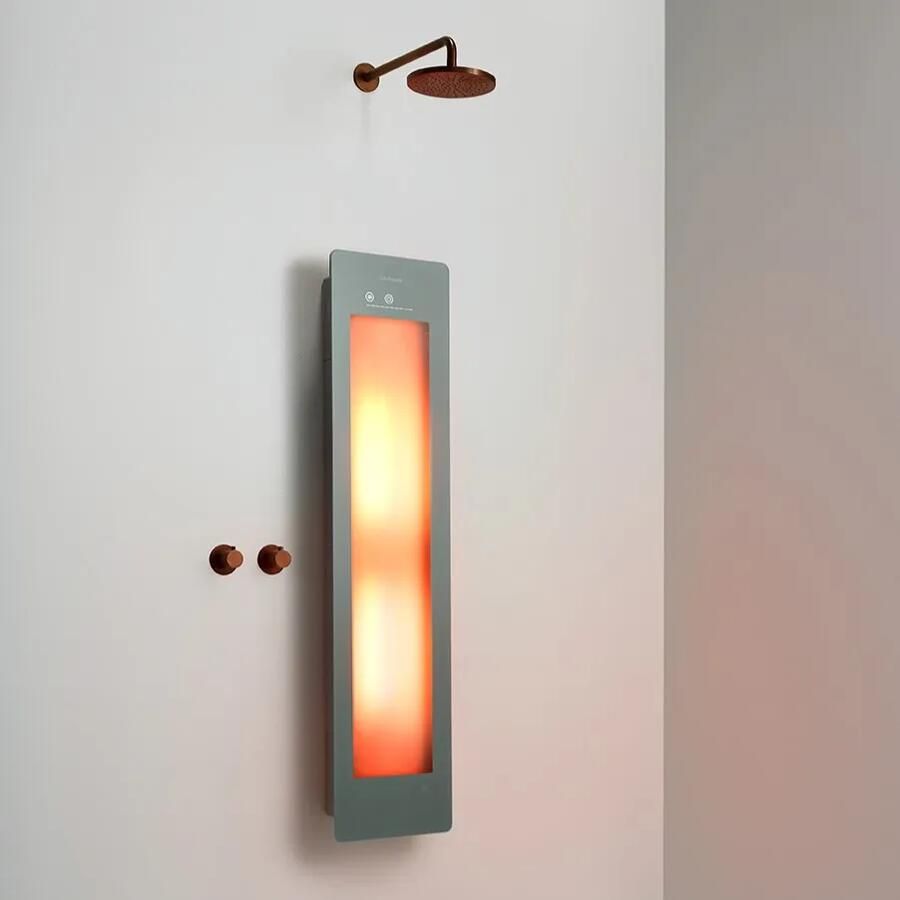 Sunshower Round One Medium Organic Grey infraroodlamp 33x140x10cm opbouw