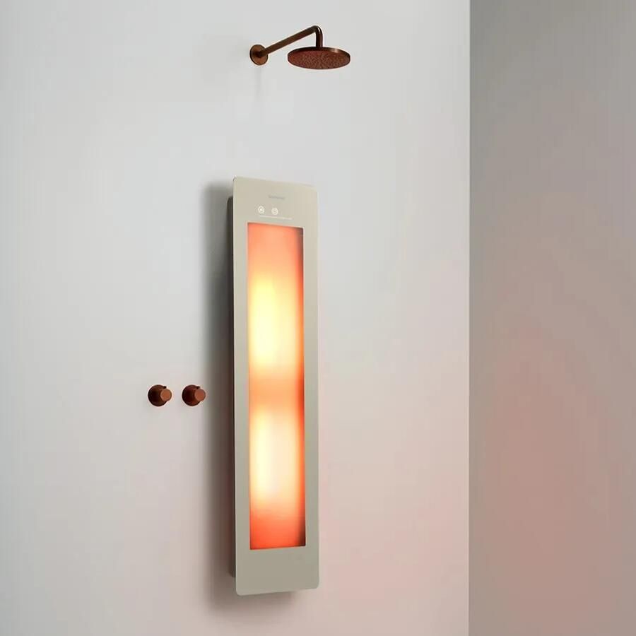 Sunshower Round One Medium Sand White infraroodlamp 33x140x10cm opbouw