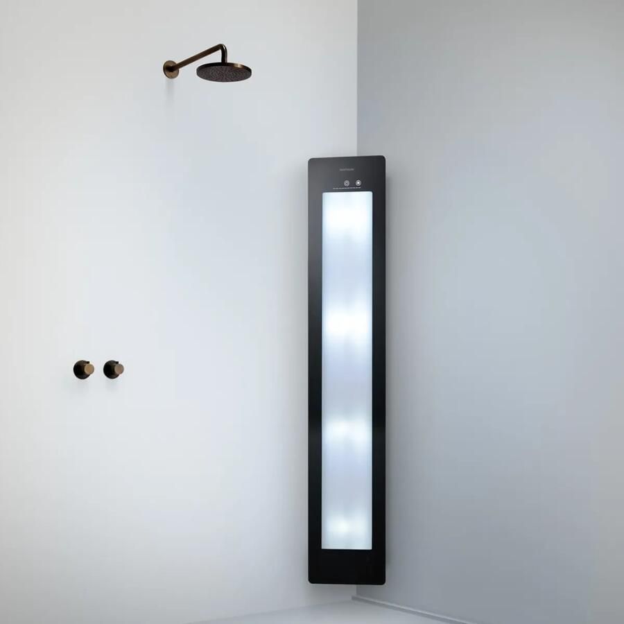 Sunshower Round Plus Large Black infraroodlamp en UV 33x185x10cm hoekopbouw