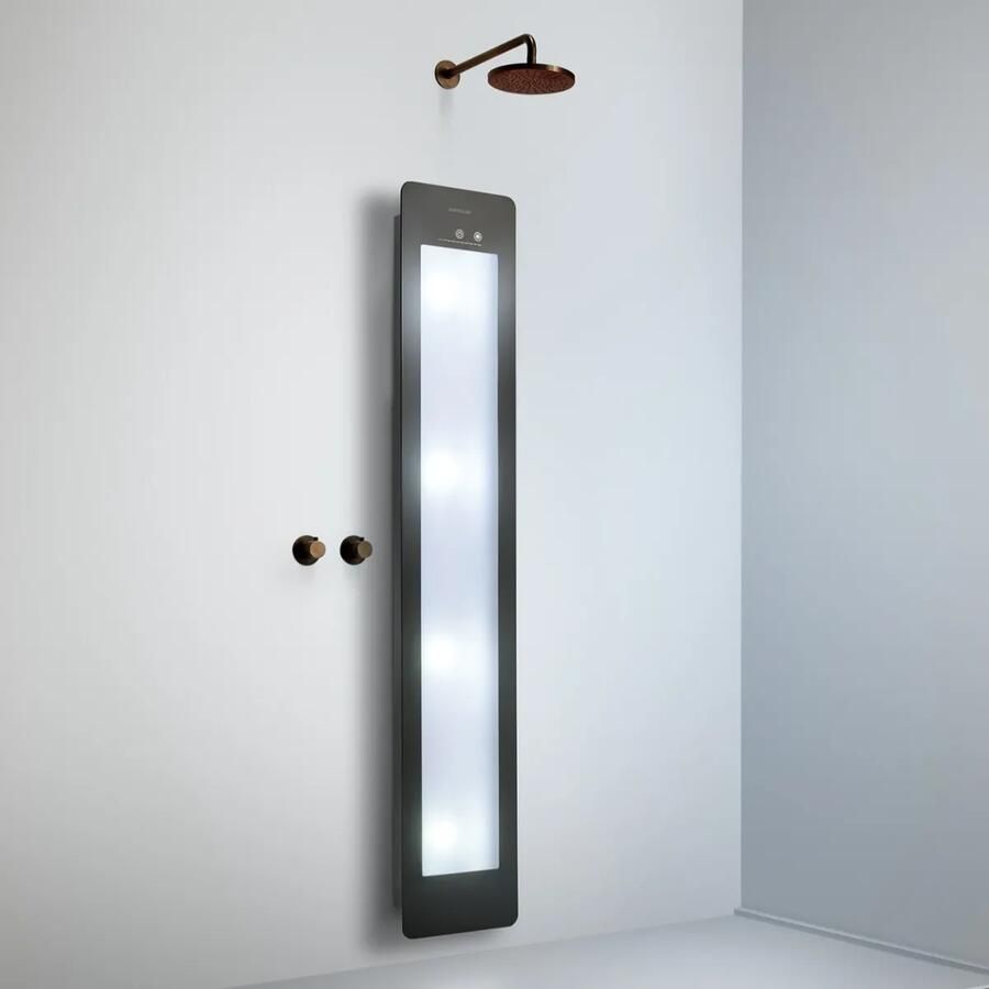 Sunshower Round Plus Large Black infraroodlamp en UV 33x185x10cm opbouw