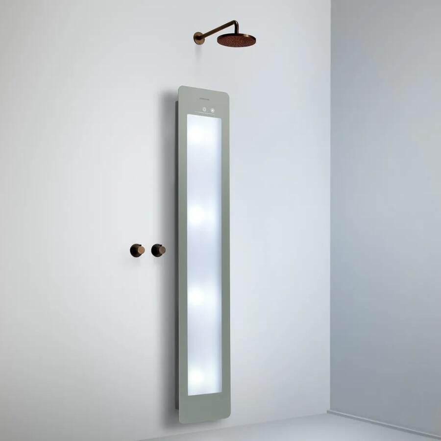 Sunshower Round Plus Large Organic Grey infraroodlamp en UV 33x185x10cm opbouw