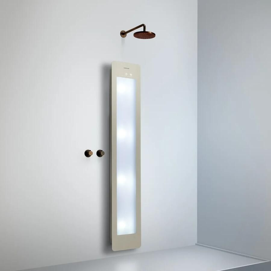 Sunshower Round Plus Large Sand White infraroodlamp en UV 33x185x10cm opbouw