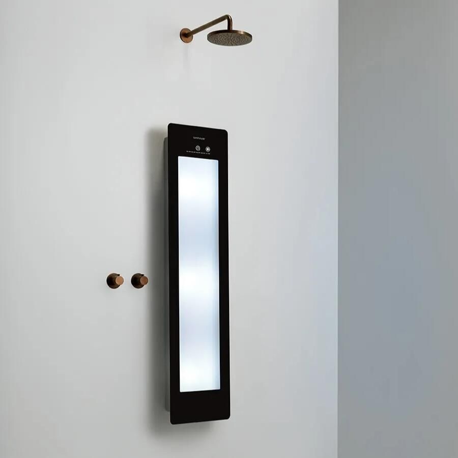 Sunshower Round Plus Medium Black infraroodlamp en UV 33x140x10cm opbouw