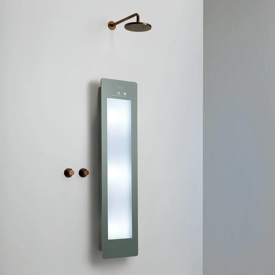 Sunshower Round Plus Medium Organic Grey infraroodlamp en UV 33x140x10cm opbouw