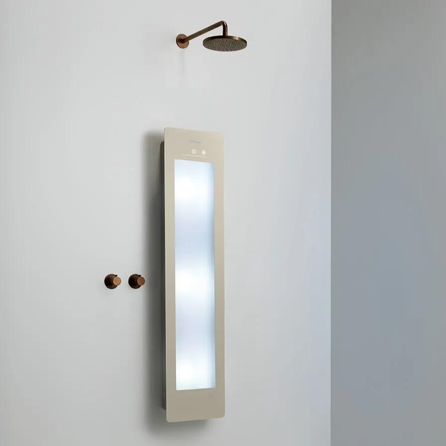 Sunshower Round Plus Medium Sand White infraroodlamp en UV 33x140x10cm opbouw