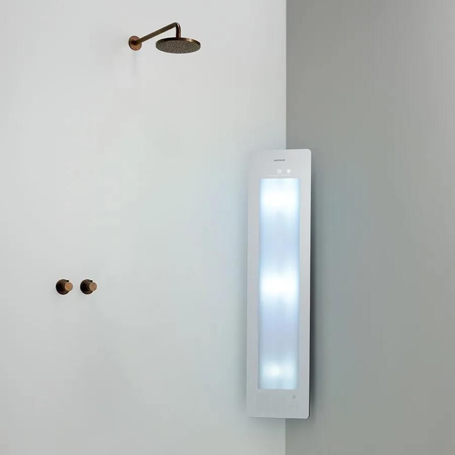Sunshower Round Plus Medium White infraroodlamp en UV 33x140x10cm hoekopbouw