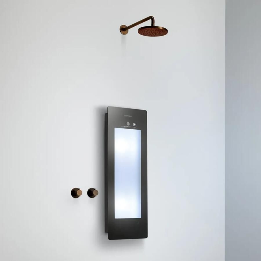 Sunshower Round Plus Small Black infraroodlamp en UV 33x95x10cm opbouw