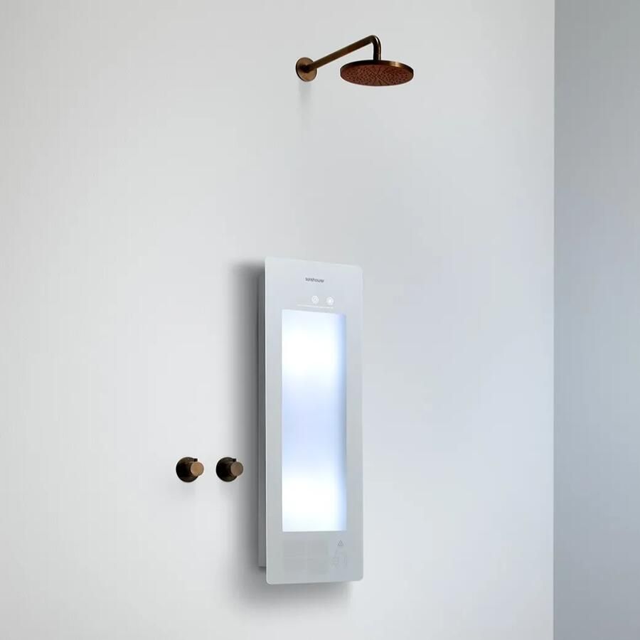 Sunshower Round Plus Small White infraroodlamp en UV 33x95x10cm opbouw