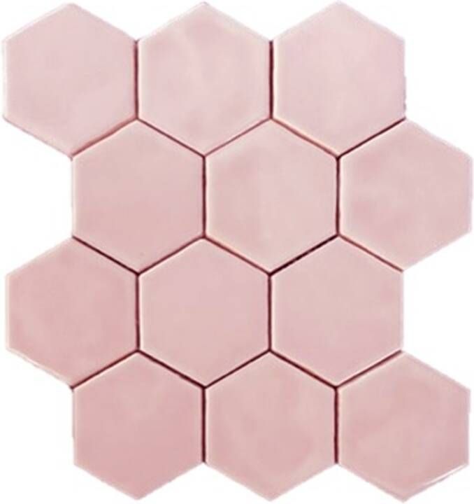 Terre d'Azur Hexagonale Mosaic wandtegel 28x30cm roze