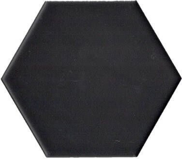Terre d'Azur Hexagonale vloertegel mat zwart 15x17cm hexagon F17