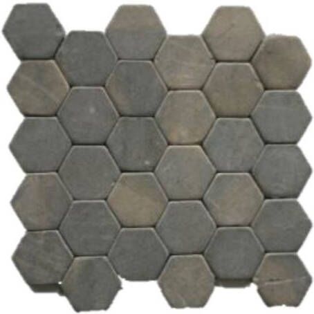 Terra d'Azur Silva Grey hexagonaal natuursteen mozaiek 30x30 online kopen