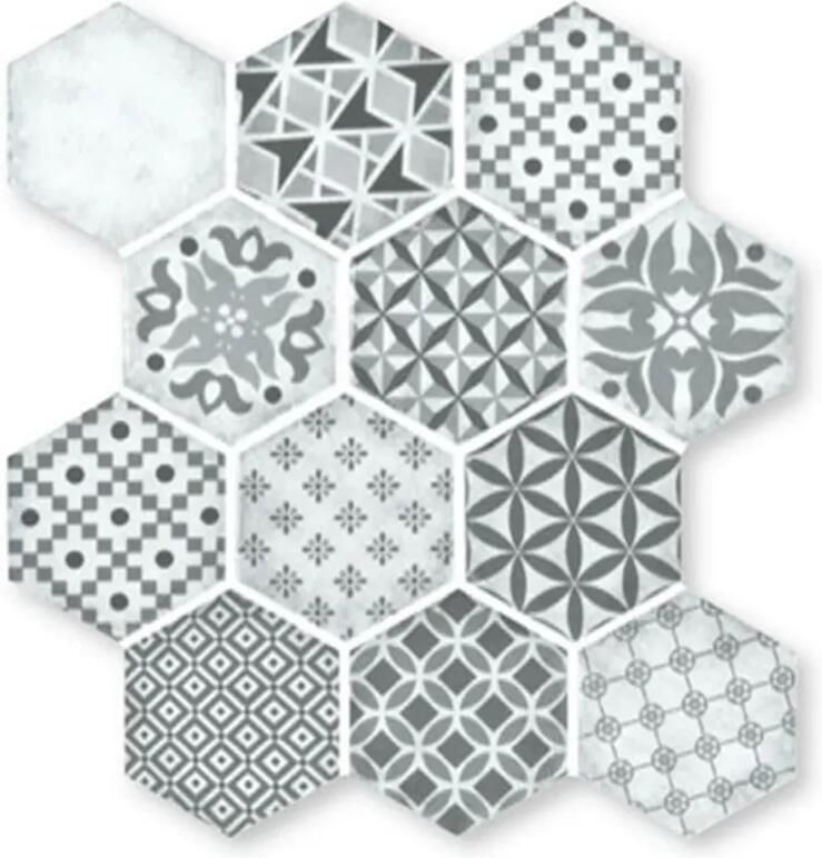Terre d'Azur Epoca wandtegel hexagon 28x30cm grijs
