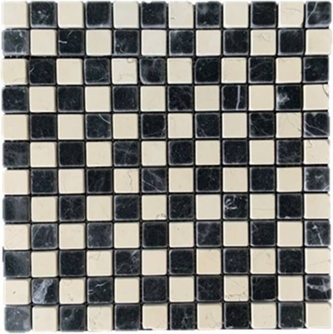Terre d'Azur Terre d´Azur Granito Mosaic strip zwart wit 30x30