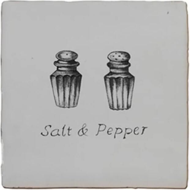 Terre d'Azur Malaga wandtegel met decor zout & peper 13x13cm beige