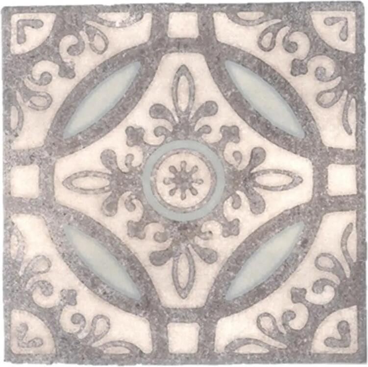 Terre d'Azur Ribiera vloertegel met decor 20x20cm grijs wit