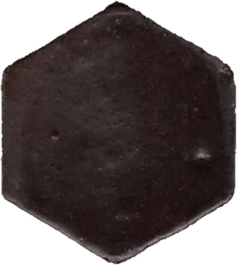Terre d'Azur Terra Alta vloertegel hexagonal 16cm zwart