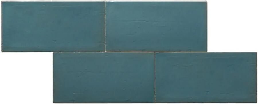 Terre d'Azur Terre-Spatula wandtegel 10x20cm turquoise