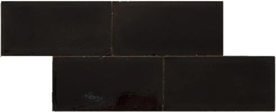 Terre d'Azur Terre-Spatula wandtegel 10x20cm zwart glans