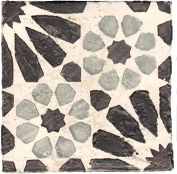 Terre d'Azur Tierra Royal wandtegel met decor 13x13cm wit per 22 stuks