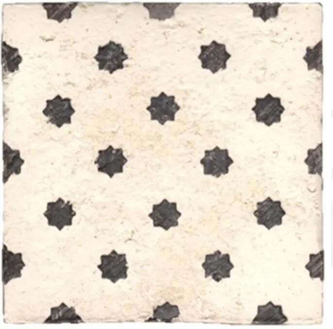 Terre d'Azur Tierra Royal wandtegel met decor 13x13cm wit per 22 stuks