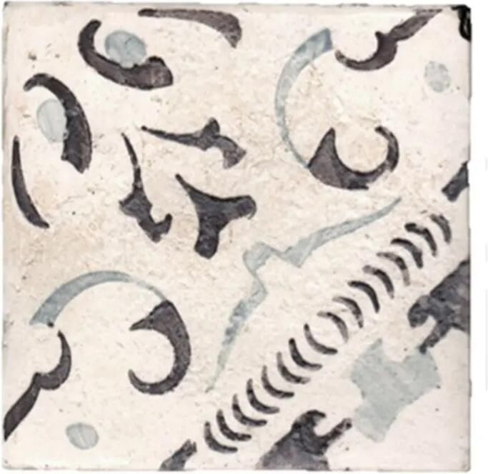 Terre d'Azur Tierra Royal wandtegel met decor 13x13cm wit per 22 stuks