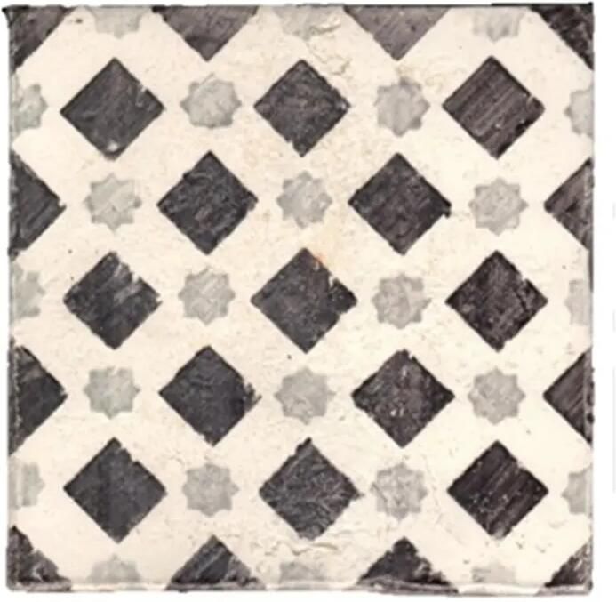 Terre d'Azur Tierra Royal wandtegel met decor 13x13cm wit per 22 stuks