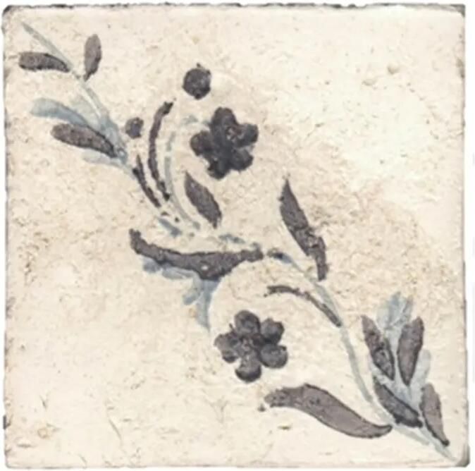 Terre d'Azur Tierra Royal wandtegel met decor 13x13cm wit per 22 stuks