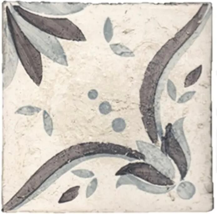 Terre d'Azur Tierra Royal wandtegel met decor 13x13cm wit per 22 stuks