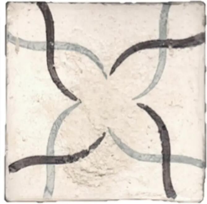 Terre d'Azur Tierra Royal wandtegel met decor 13x13cm wit per 22 stuks